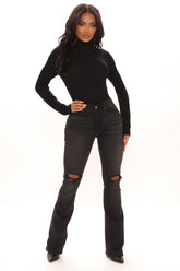 Jessie Mid Rise Distressed Bootcut Jean - Black Ins Street